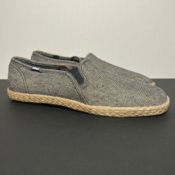 Womens KEDS Just Wrapped Grey w/ Gold Glitter Espadrille Slip On Shoes / Size 7 - Picture 1 of 9